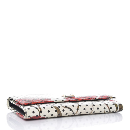 Dolce & Gabbana Dauphine Polka Dot Floral Print Continental Wallet White 4 of 6