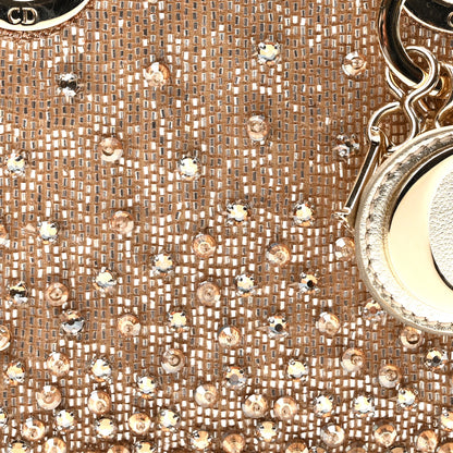 Christian Dior Metallic Lambskin Crystal Beaded Embroidered Micro Lady Dior Gold 8 of 11