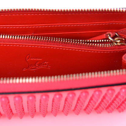 Christian Louboutin Patent Panettone Spiked Zip Around Wallet Rose Paris 8 of 10