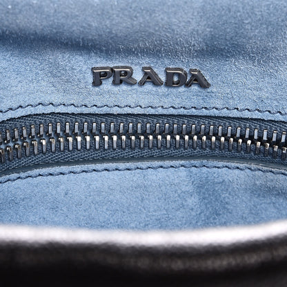 Prada Glace Calf Studded Etiquette Flap Nero Black 6 of 10