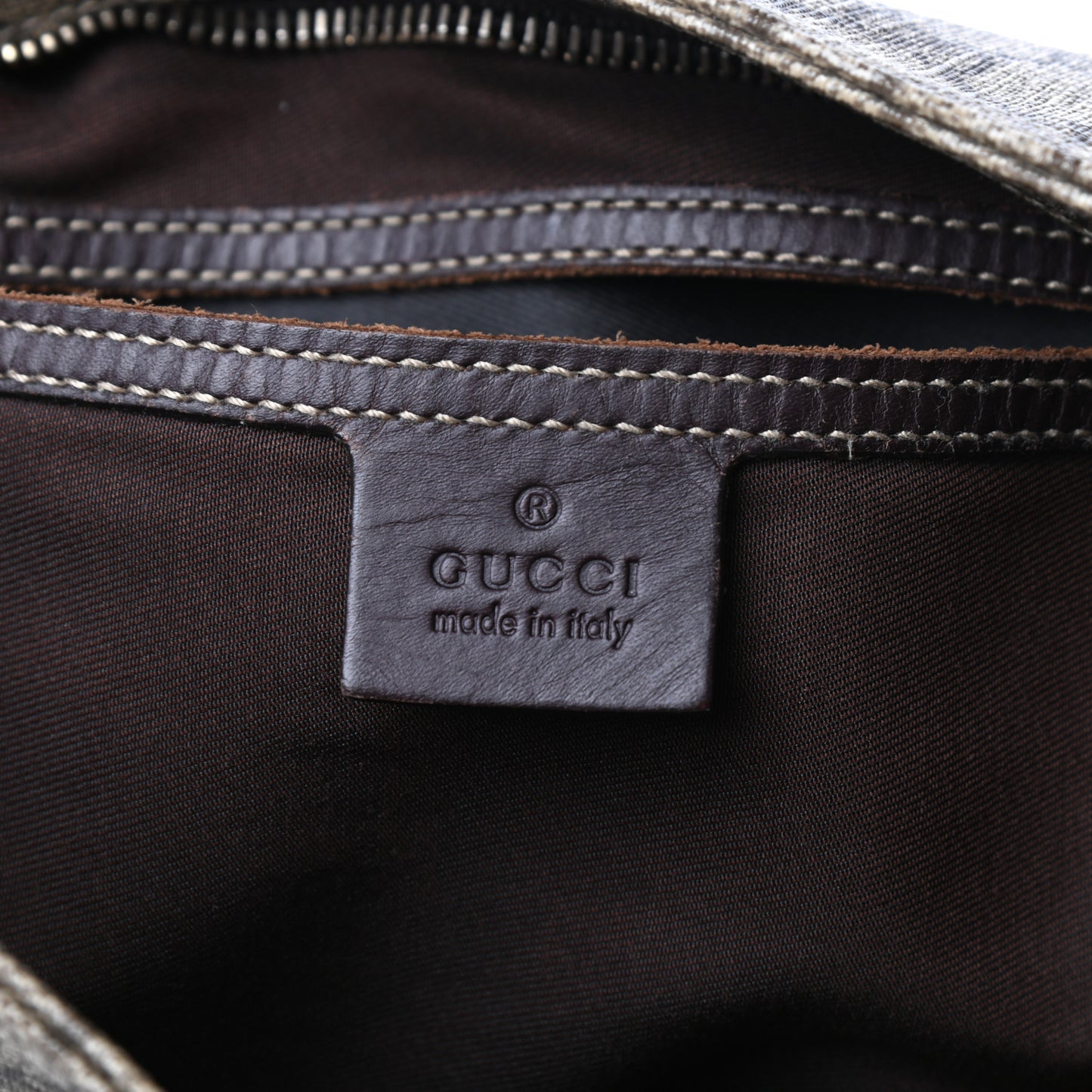 GG Supreme Monogram Medium Flat Messenger Bag Dark Brown