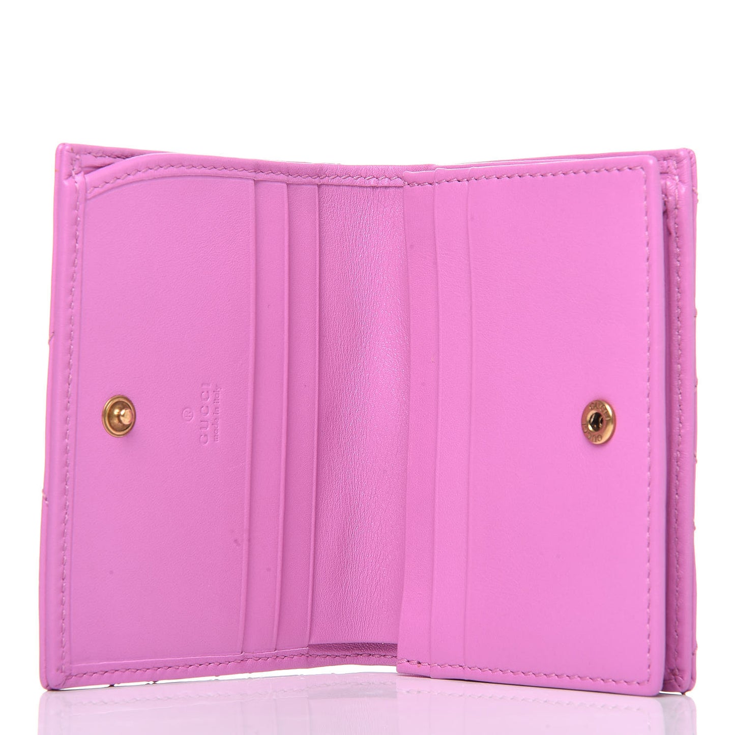 Calfskin Matelasse GG Marmont Card Case Candy Mousse