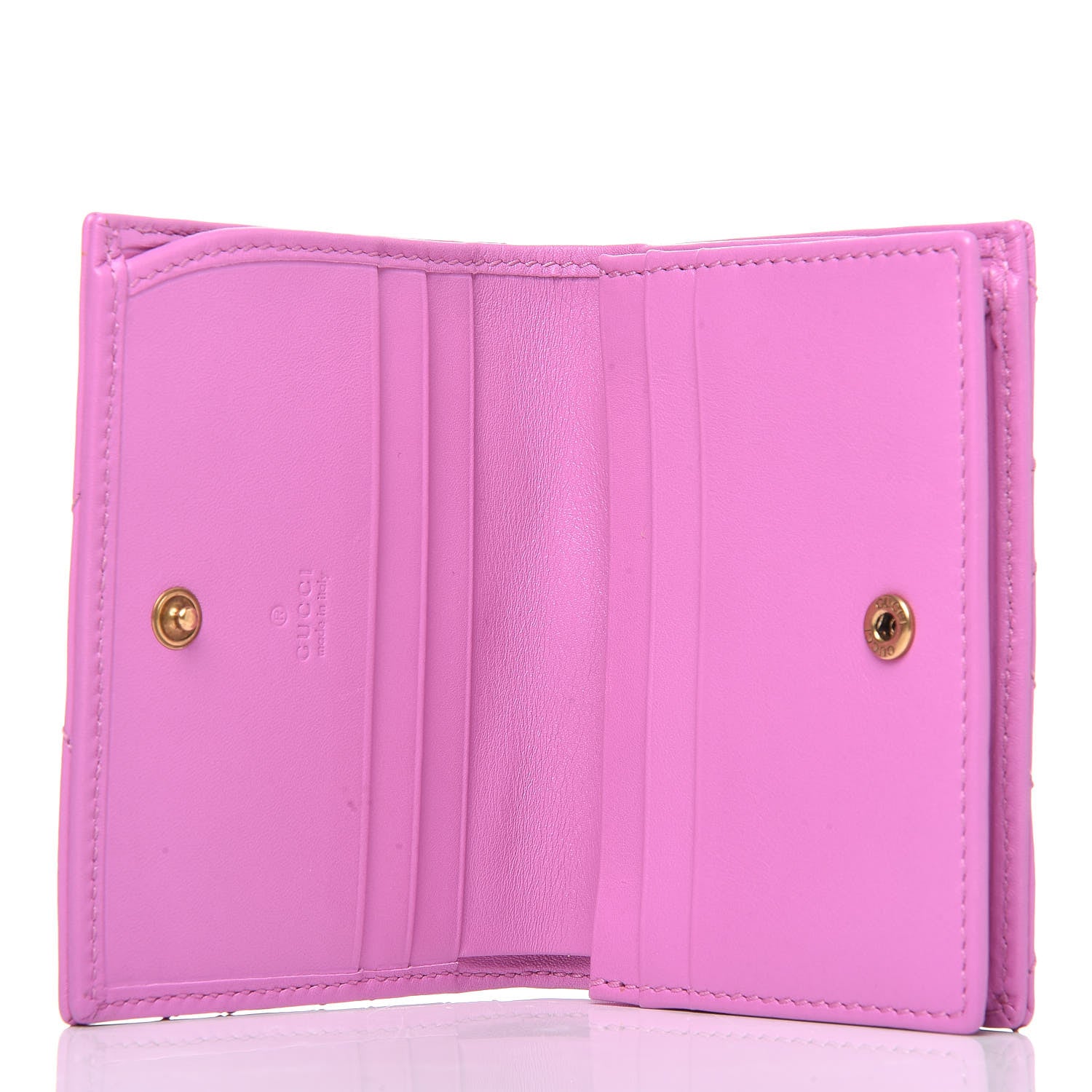 Gucci Calfskin Matelasse GG Marmont Card Case Candy Mousse 5 of 7