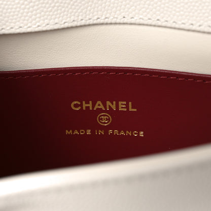 Chanel Shiny Caviar Mini Preppy Coco Shoulder Bag White 6 of 11