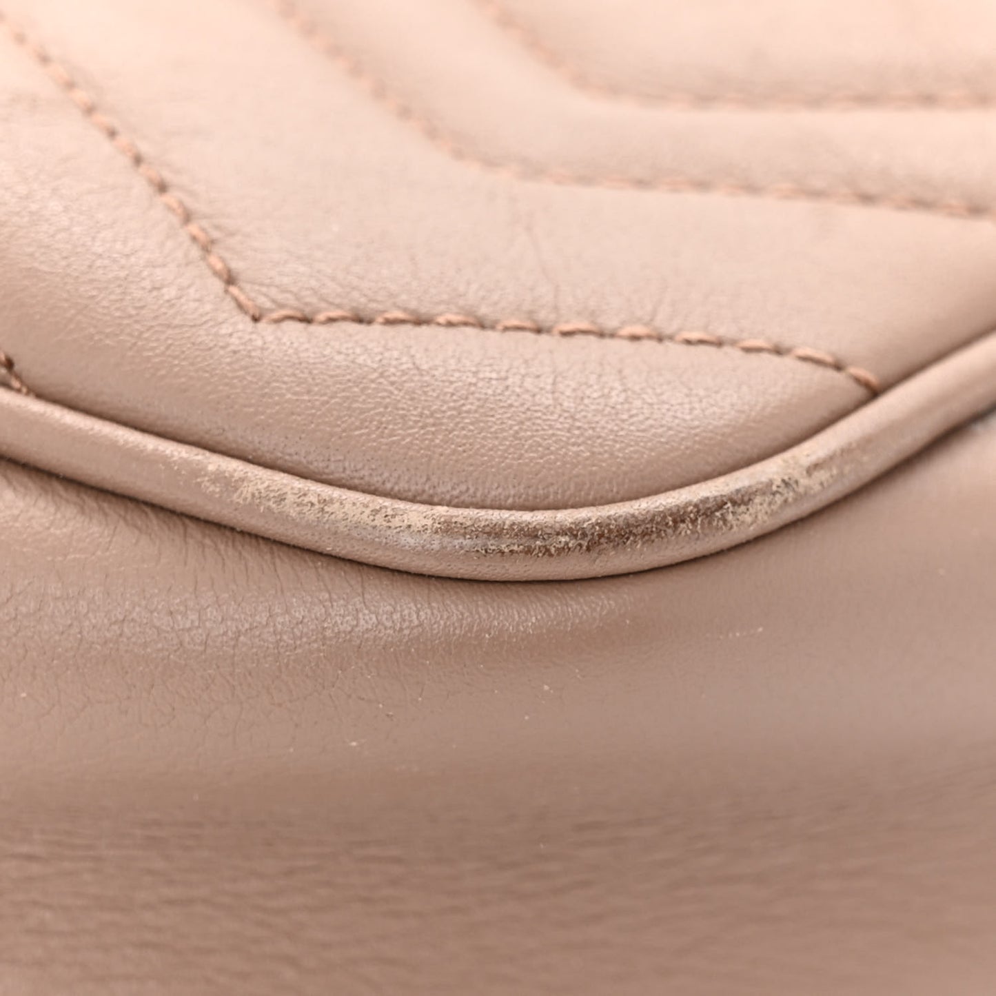 Calfskin Matelasse Mini GG Marmont Chain Shoulder Bag Porcelain Rose