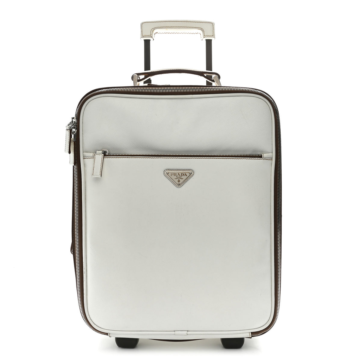 Prada Saffiano Travel Trolley Luggage White 1 of 14
