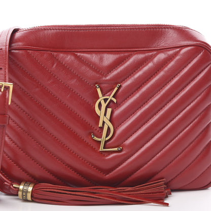 Saint Laurent Calfskin Matelasse Monogram Lou Camera Bag Red 8 of 13