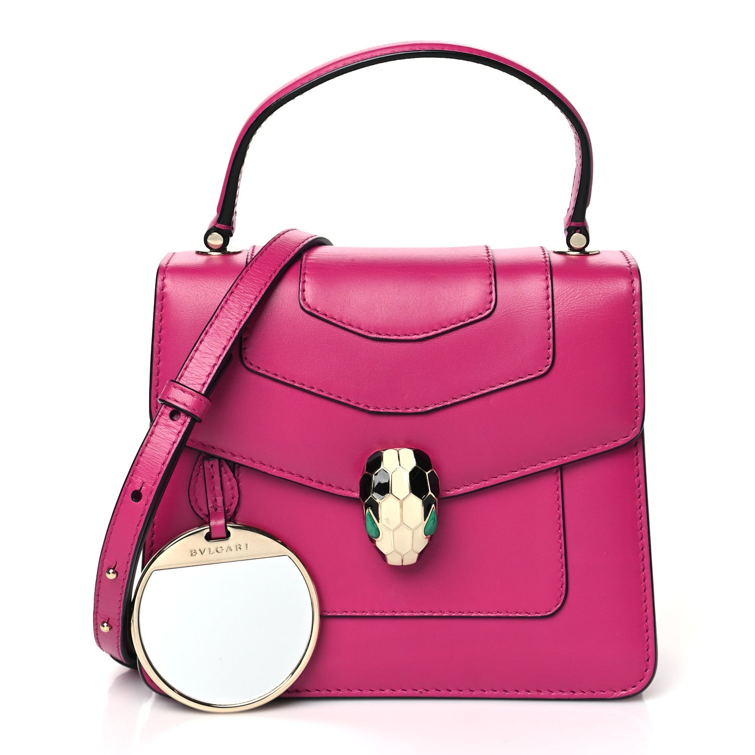 Bulgari Calfskin Serpenti Forever Top Handle Pink 3 of 10