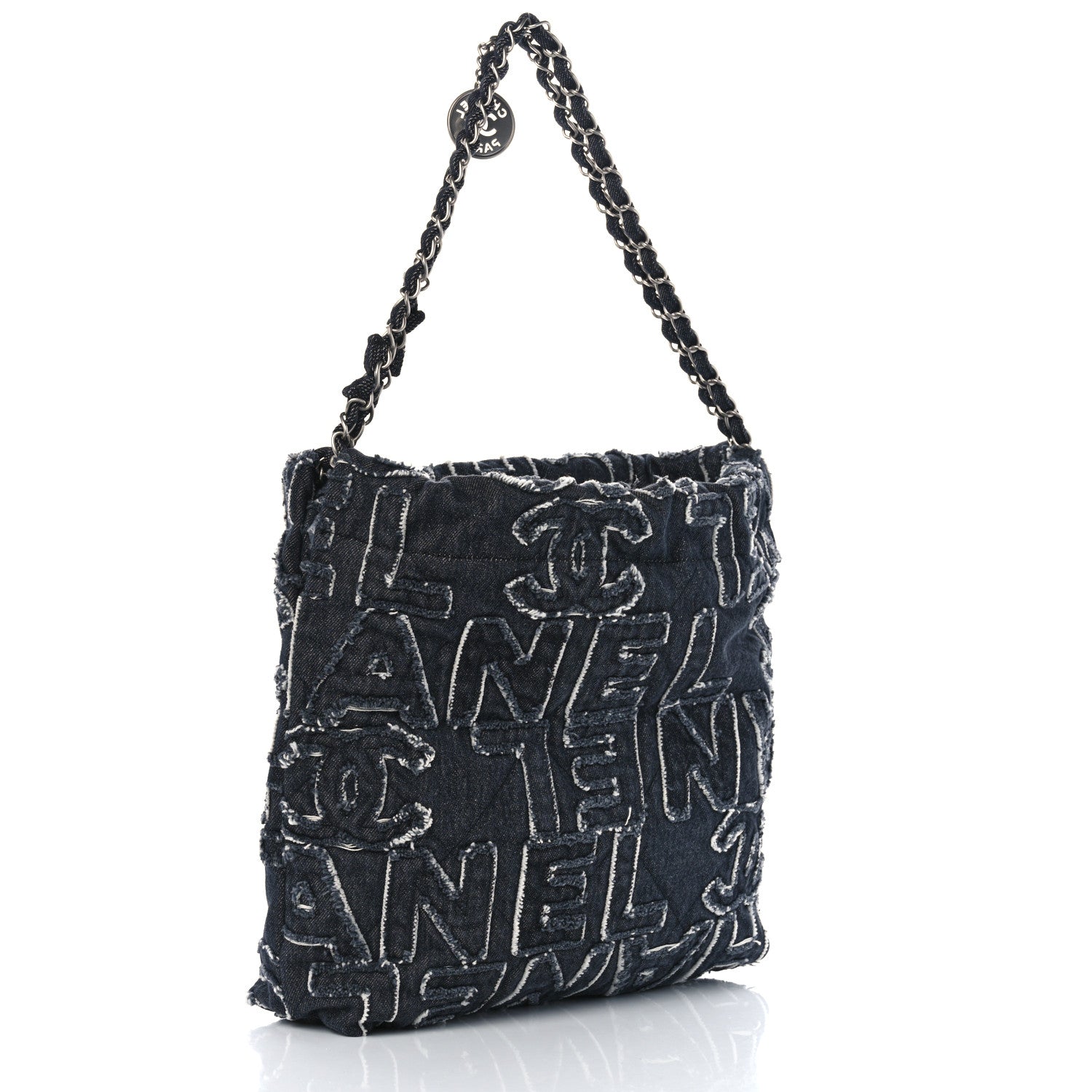 Chanel Denim Patchwork Quilted Chanel 22 Black 4 of 12