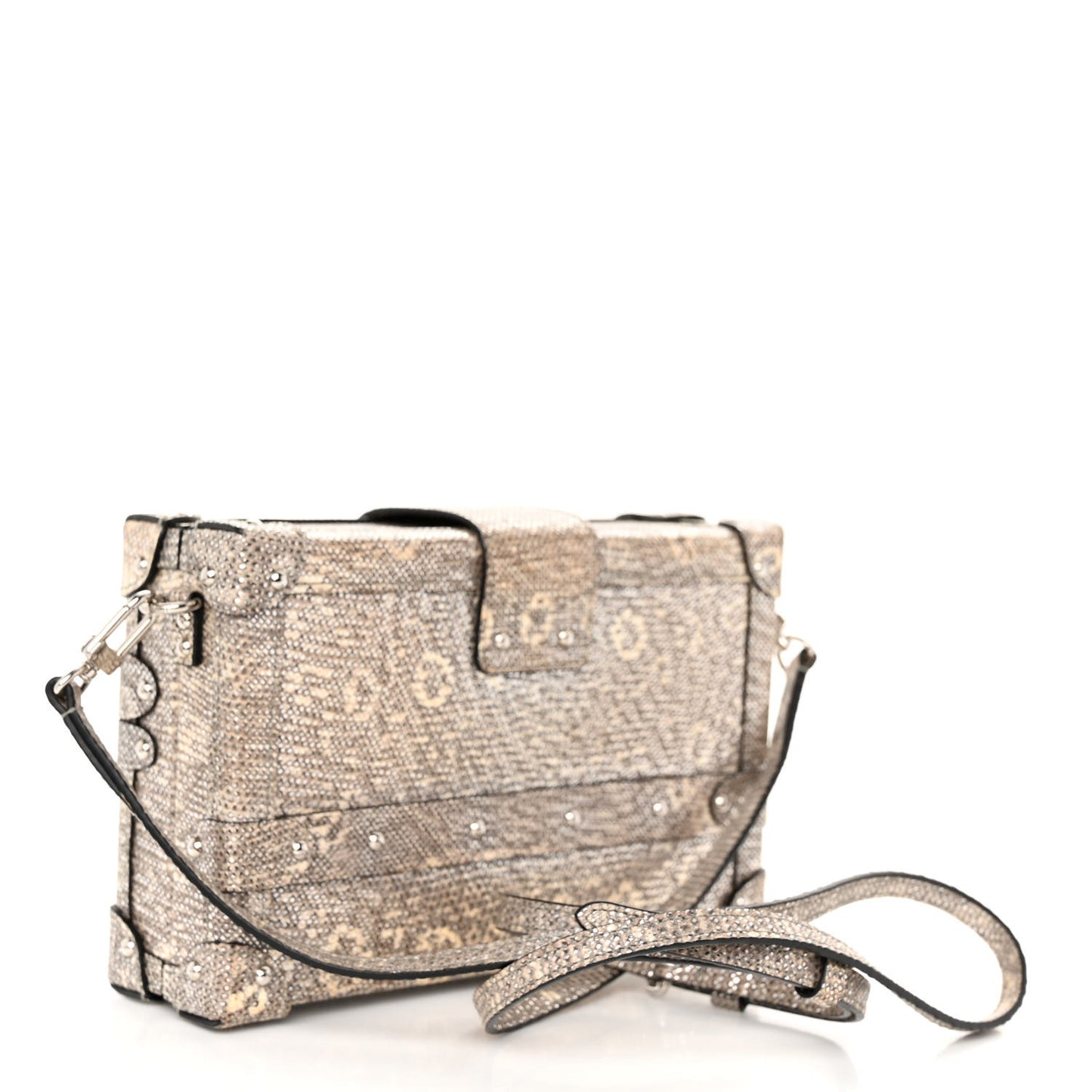 Lizard Petite Malle Silver