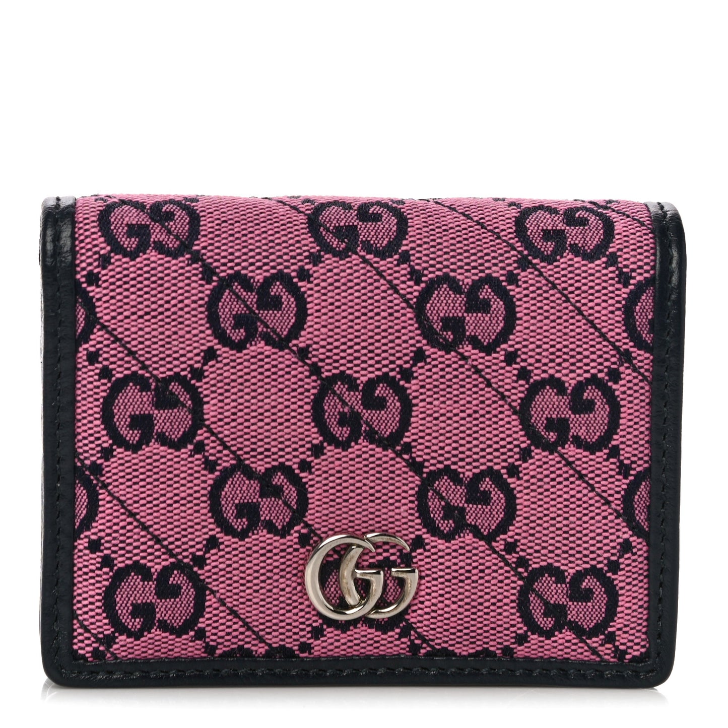 Monogram Multicolor Matelasse Diagonal GG Marmont Card Case Wallet Pink Blue