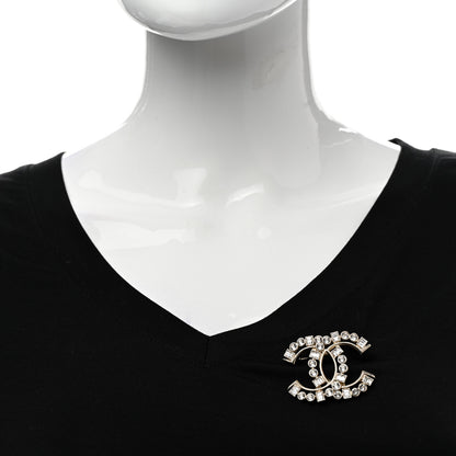 Chanel Baguette Crystal CC Brooch Gold 2 of 4
