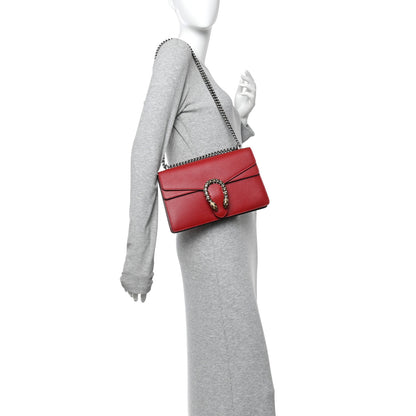 Gucci Dollar Calfskin Swarovski Crystal Small Dionysus Shoulder Bag Hibiscus Red 2 of 11