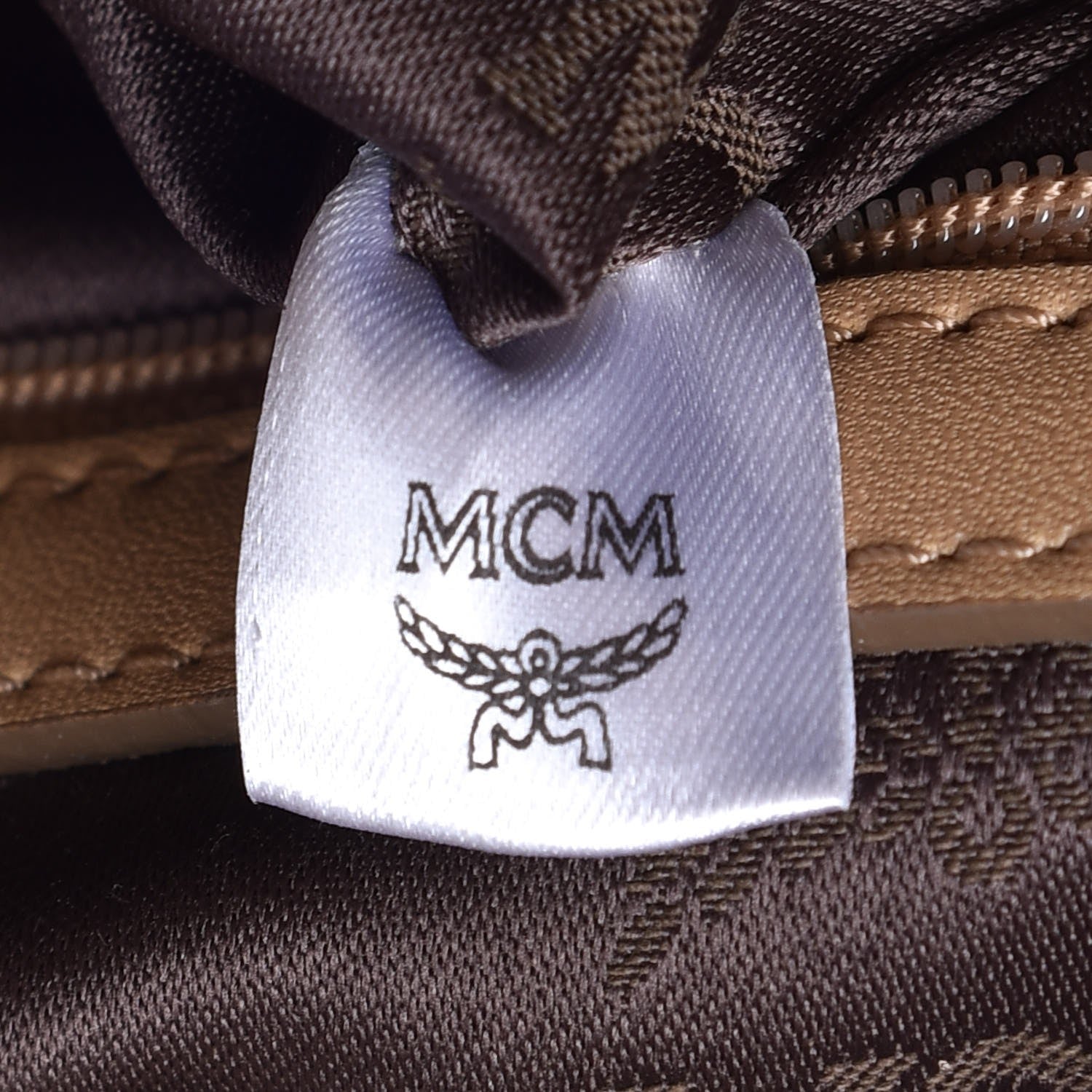 MCM Visetos Medium Essentials Shopper Tote Beige 9 of 10