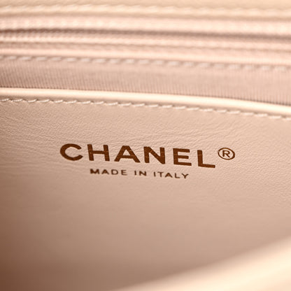 Chanel Shiny Caviar Quilted Mini Top Handle Flap Ecru 6 of 11