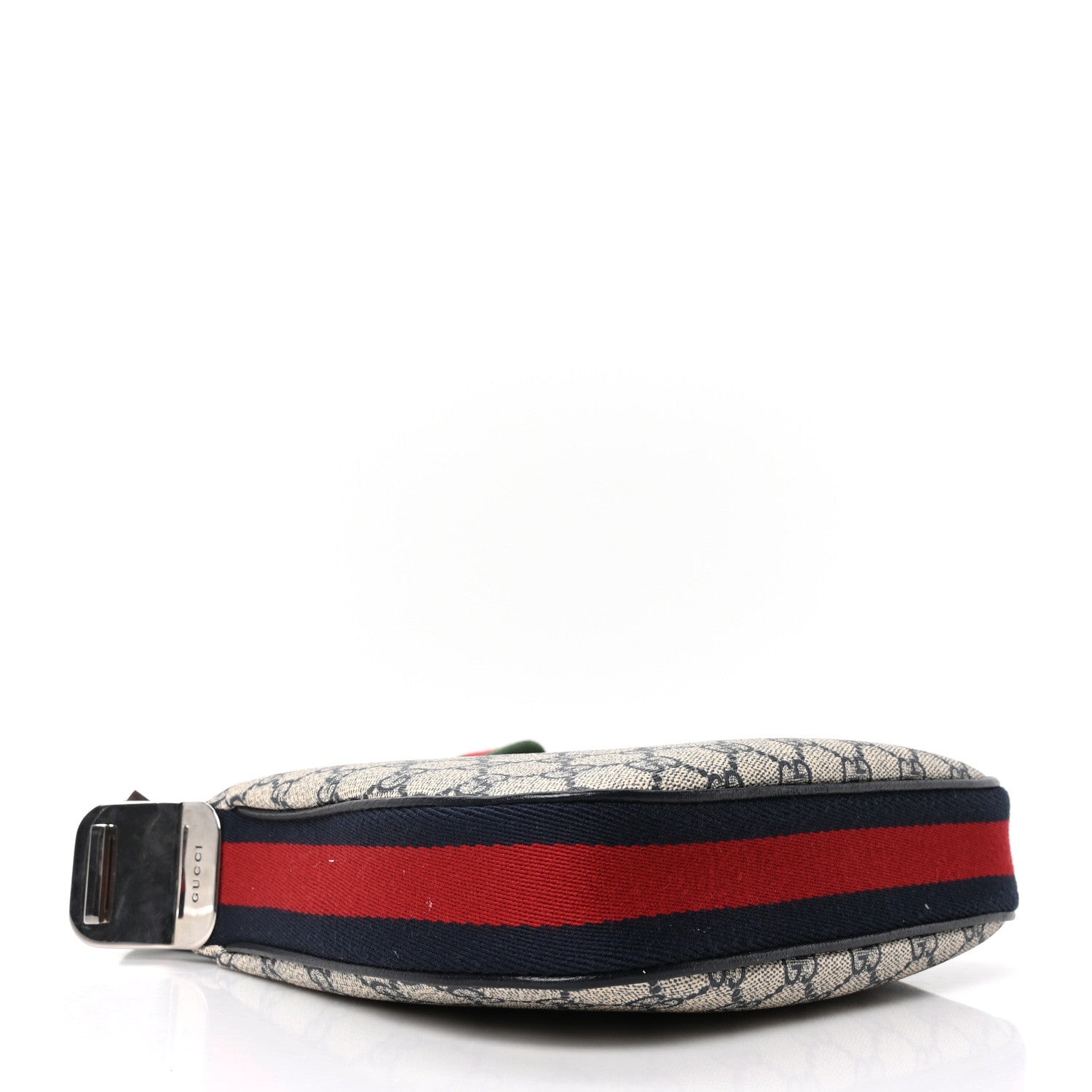 Gucci GG Supreme Monogram Textured Calfskin Web Small Attache Shoulder Bag Beige Blue 4 of 10