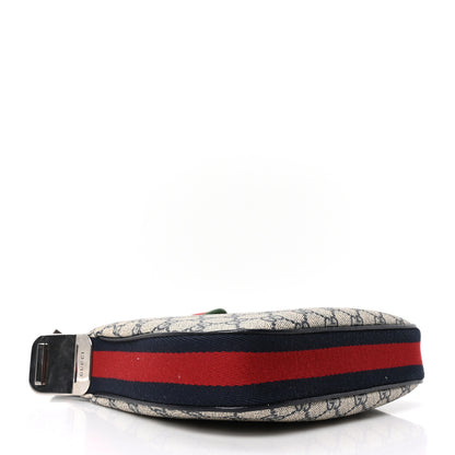 Gucci GG Supreme Monogram Textured Calfskin Web Small Attache Shoulder Bag Beige Blue 4 of 10