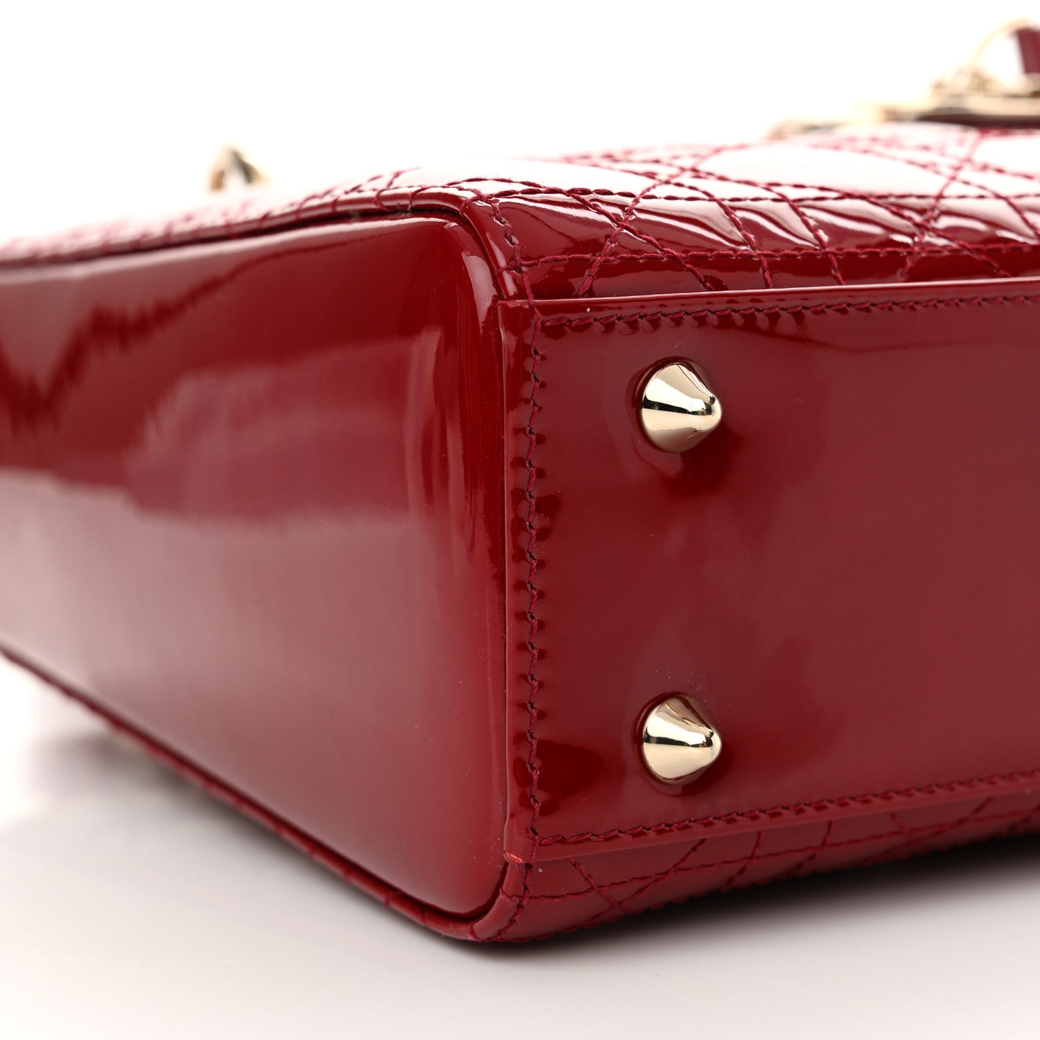 Christian Dior Patent Cannage Small Lady Dior Cherry Red 9 of 10