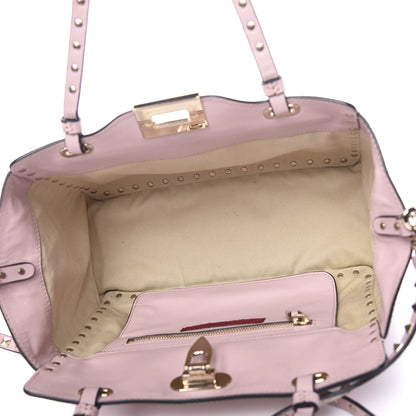Valentino Garavani Vitello Small Rockstud Tote Water Rose 4 of 10