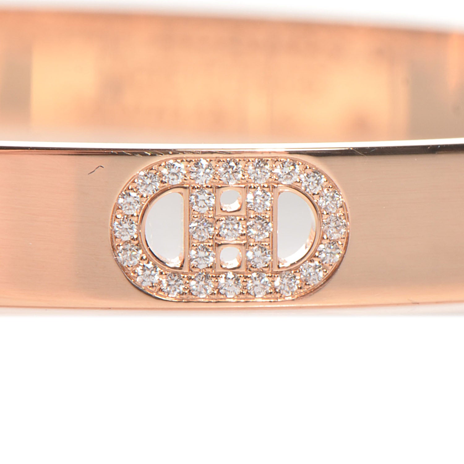 Hermes 18K Rose Gold Diamond PM H D'Ancre Bracelet SH 5 of 6