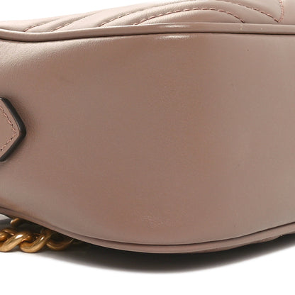 Gucci Calfskin Matelasse Small GG Marmont Chain Shoulder Bag Porcelain Rose 9 of 10