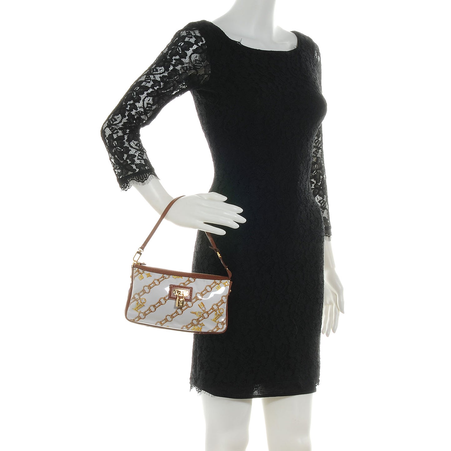 Monogram Charms Pochette Accessories Bag White