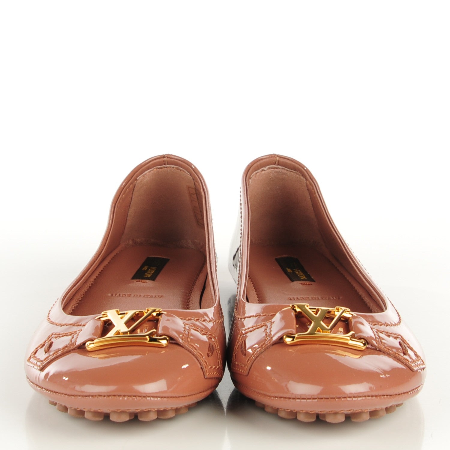 Louis Vuitton Patent Calfskin Oxford Ballerina Flats Rose Velours 35.5 2 of 7
