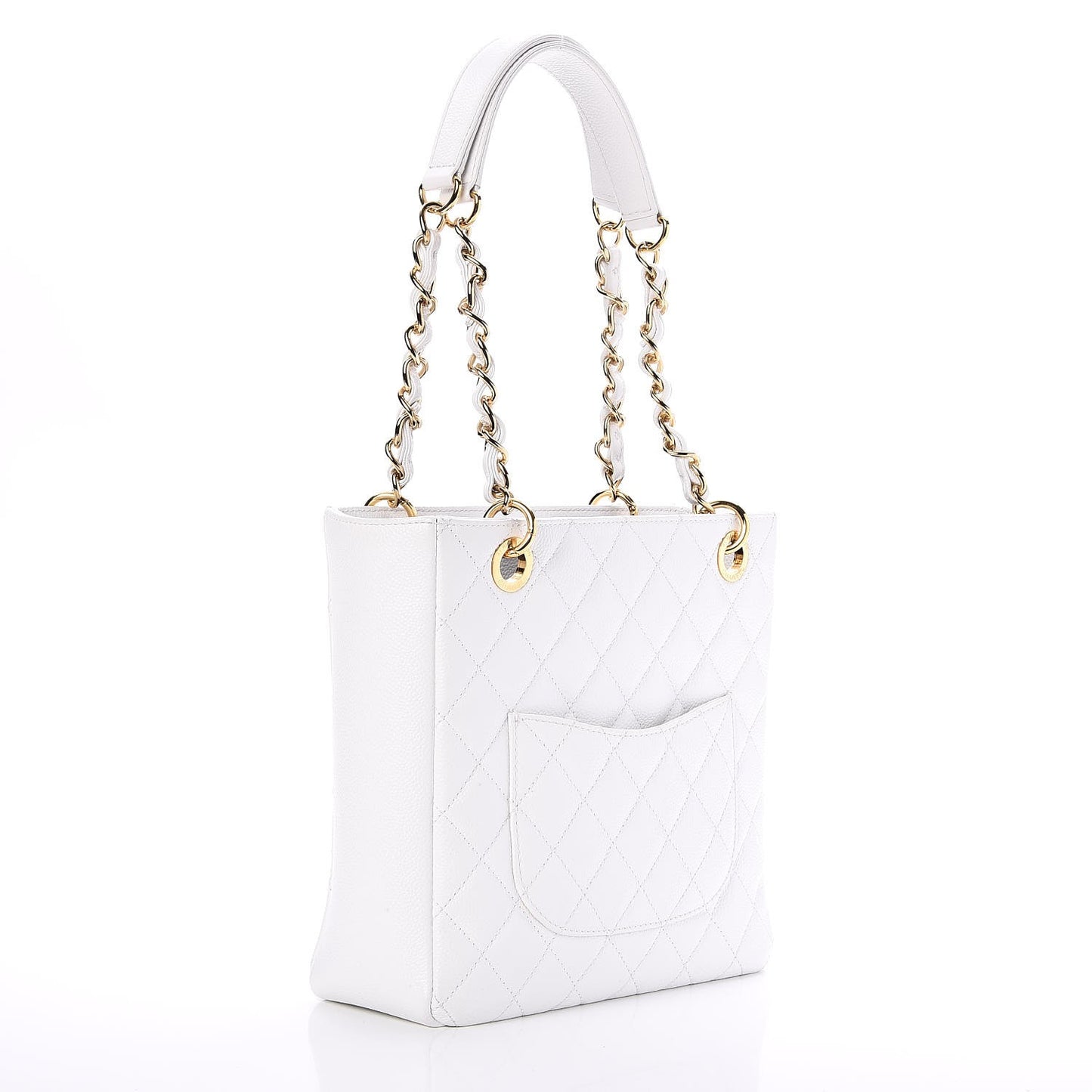 Caviar Petit Shopping Tote PST White