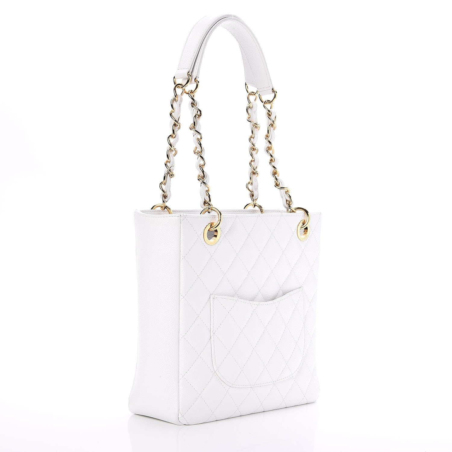 Chanel Caviar Petit Shopping Tote PST White 3 of 7