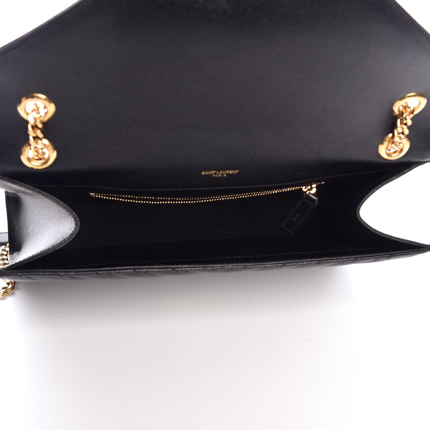 Grain De Poudre Matelasse Chevron Large Monogram Satchel Black