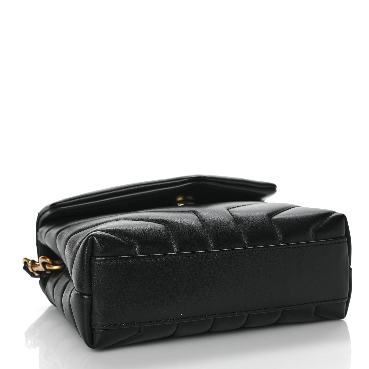 Calfskin Y Quilted Monogram Toy Loulou Crossbody Bag Black