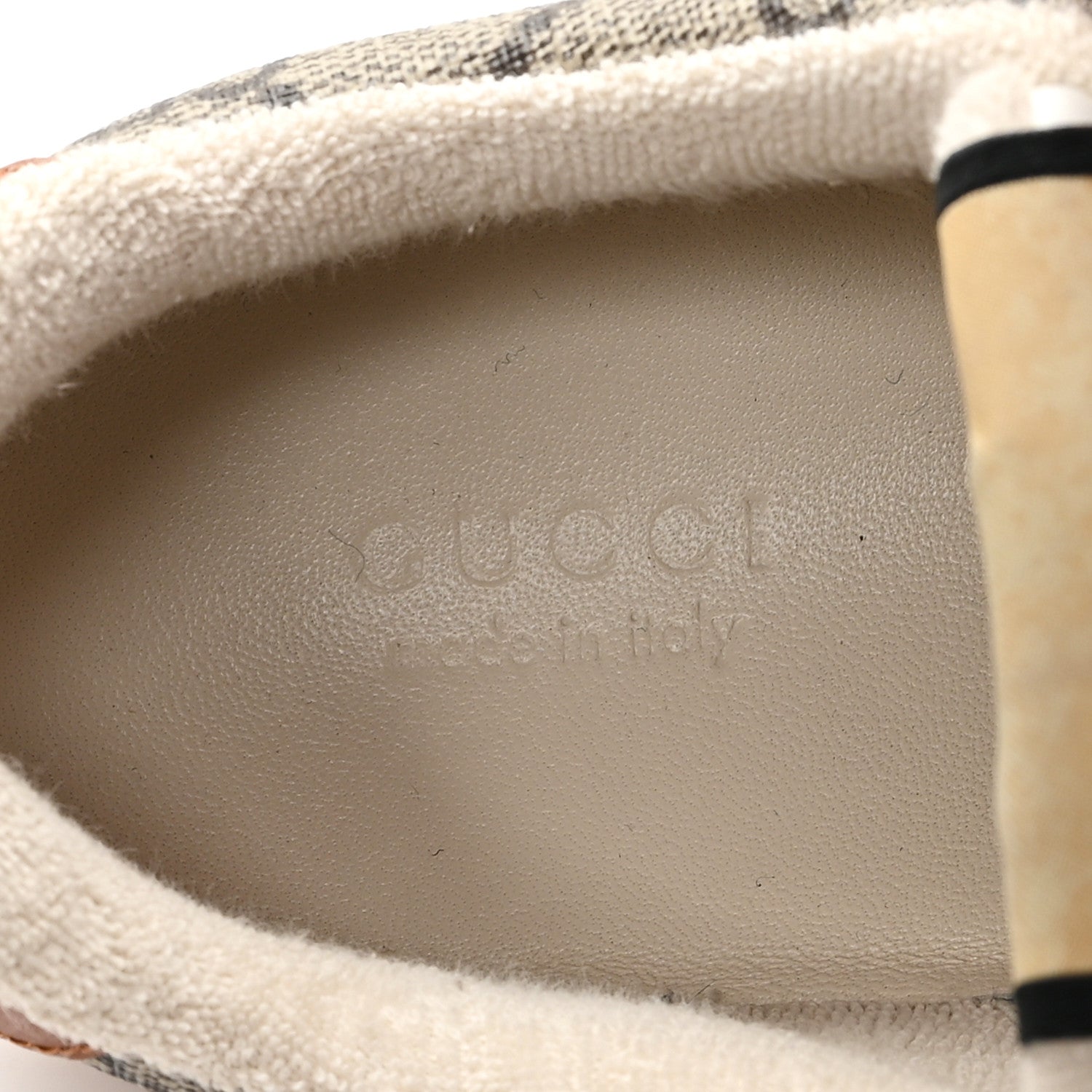 Gucci GG Supreme Monogram Harness Calfskin Web Womens Screener Sneakers 35 Beige Ebony Rosso Harness Brown 8 of 9