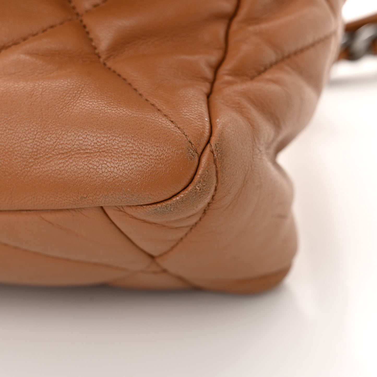 Lambskin Quilted Large Chanel 19 Flap Brown