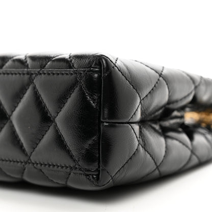 Chanel Shiny Aged Calfskin Quilted Nano Kelly Shopper Black 10 of 10