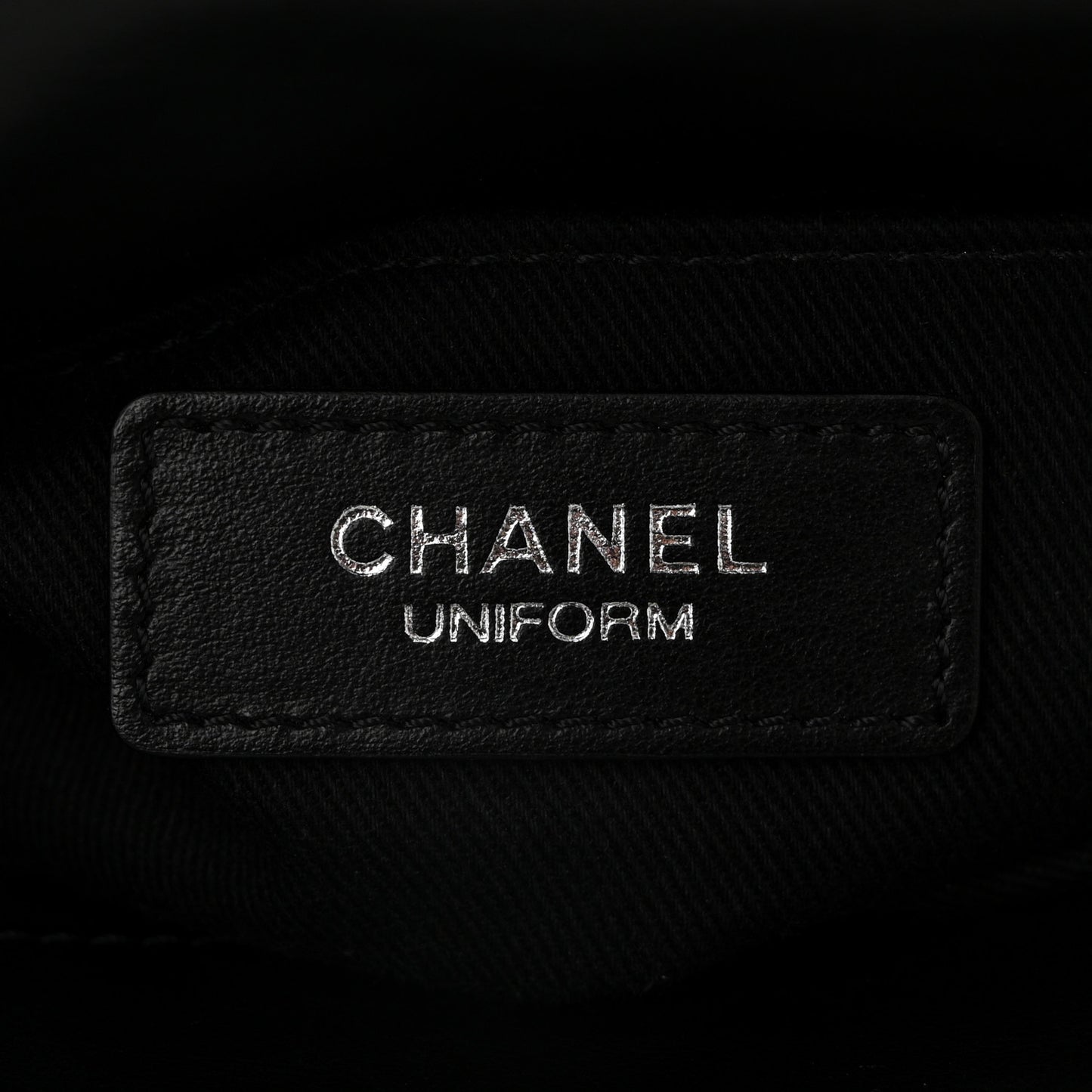 Calfskin Quilted CC Uniform Flap Belt Bag Black