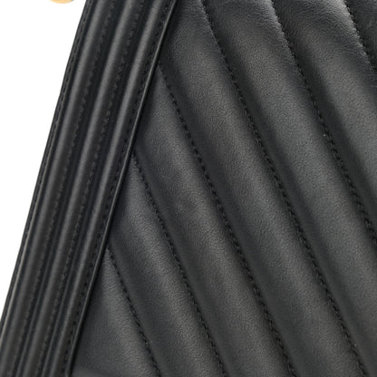 Chanel Calfskin Chevron Quilted New Medium Boy Flap Black 11 of 15