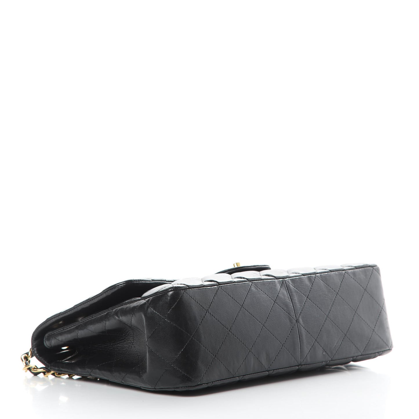 Lambskin Quilted Jumbo Single Flap Black