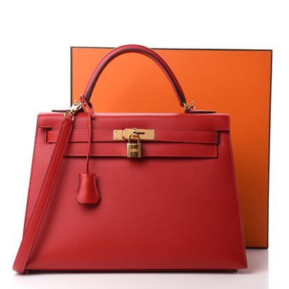 Hermes Epsom Kelly Sellier 32 Rouge Casaque 11 of 11