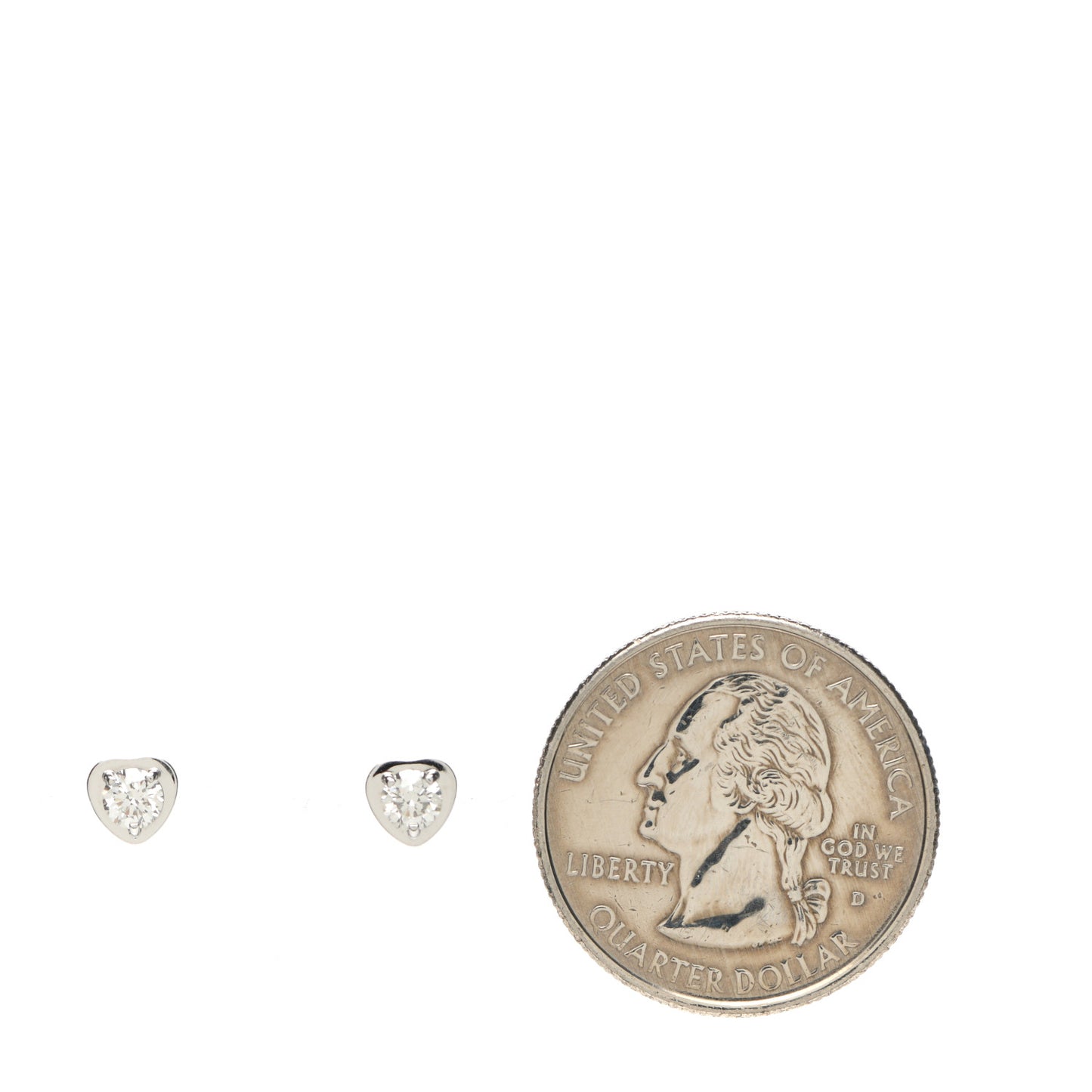 18K White Gold Diamond Diamants Legers de Cartier Heart Motif Earrings