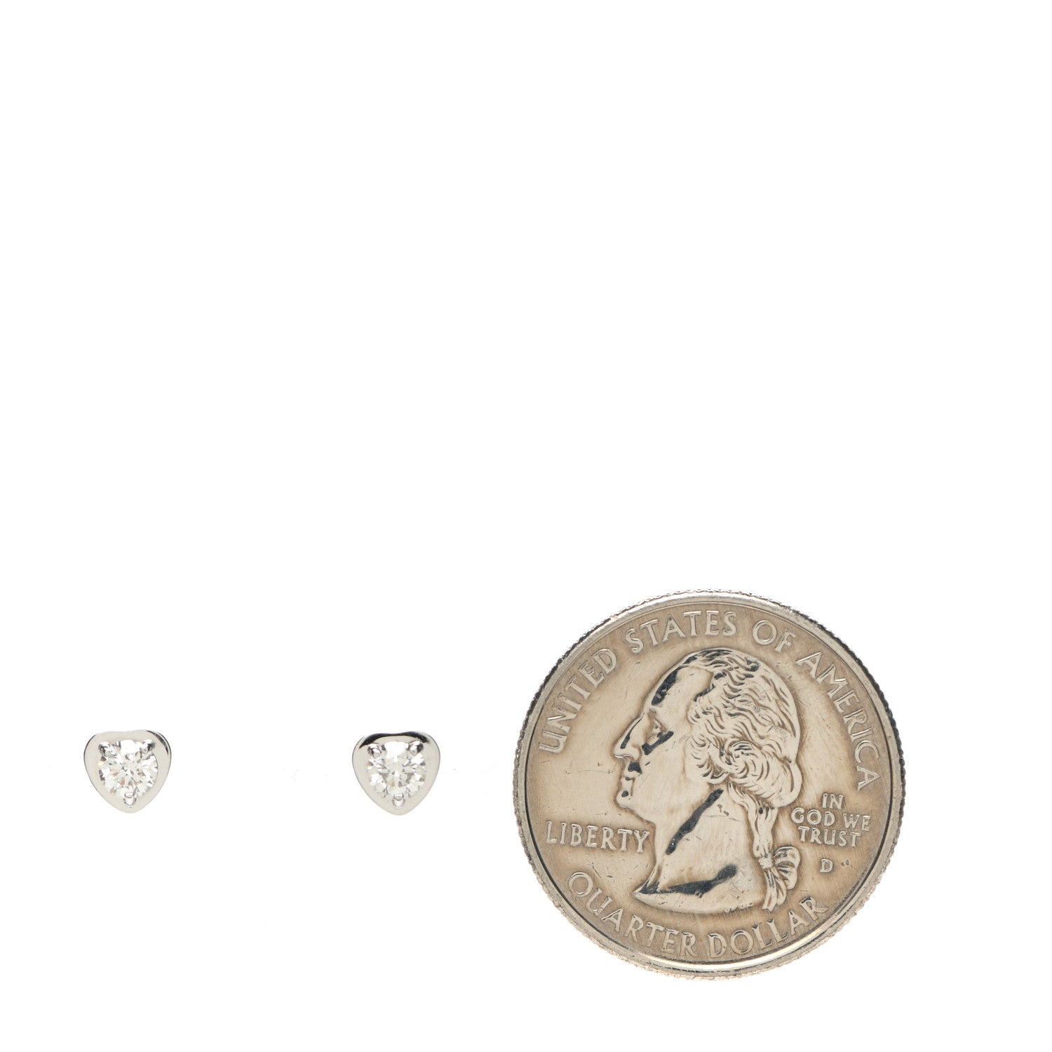 Cartier 18K White Gold Diamond Diamants Legers de Cartier Heart Motif Earrings 2 of 5