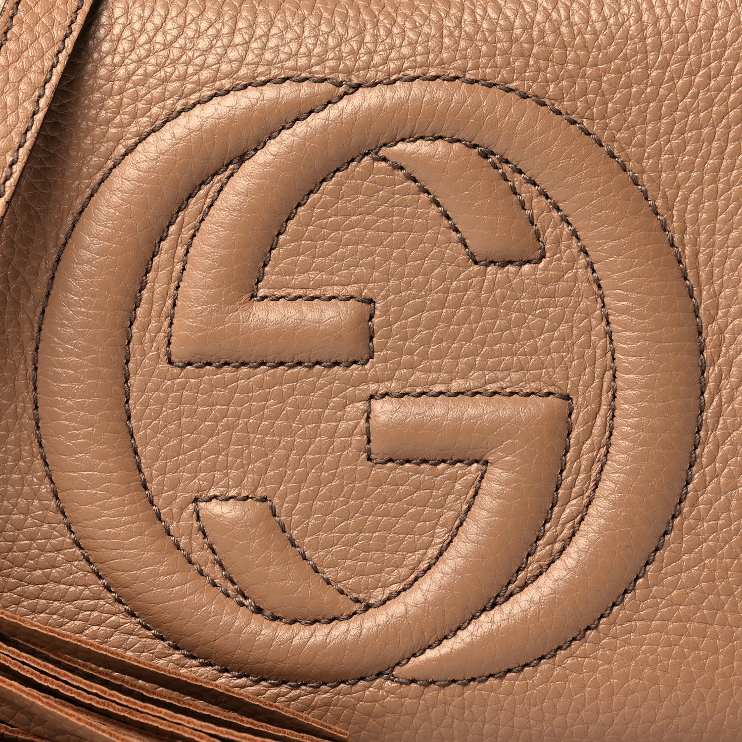 Gucci Pebbled Calfskin Small Soho Disco Bag Camelia 9 of 11