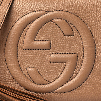 Gucci Pebbled Calfskin Small Soho Disco Bag Camelia 9 of 11