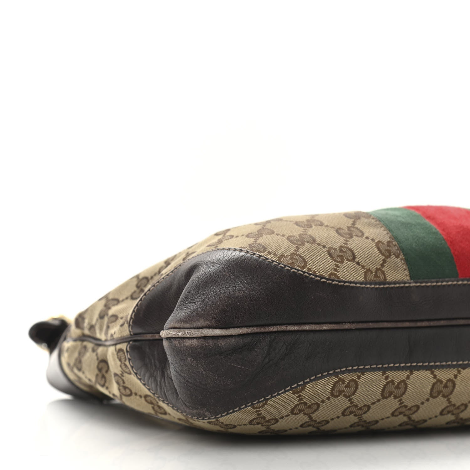 Gucci Monogram Web Jackie O Bouvier Hobo Dark Brown 8 of 12