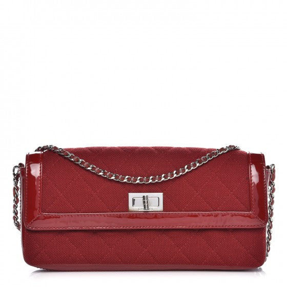 Chanel Patent Jersey Quilted 2.55 Reissue East West Flap Red 1 of 19