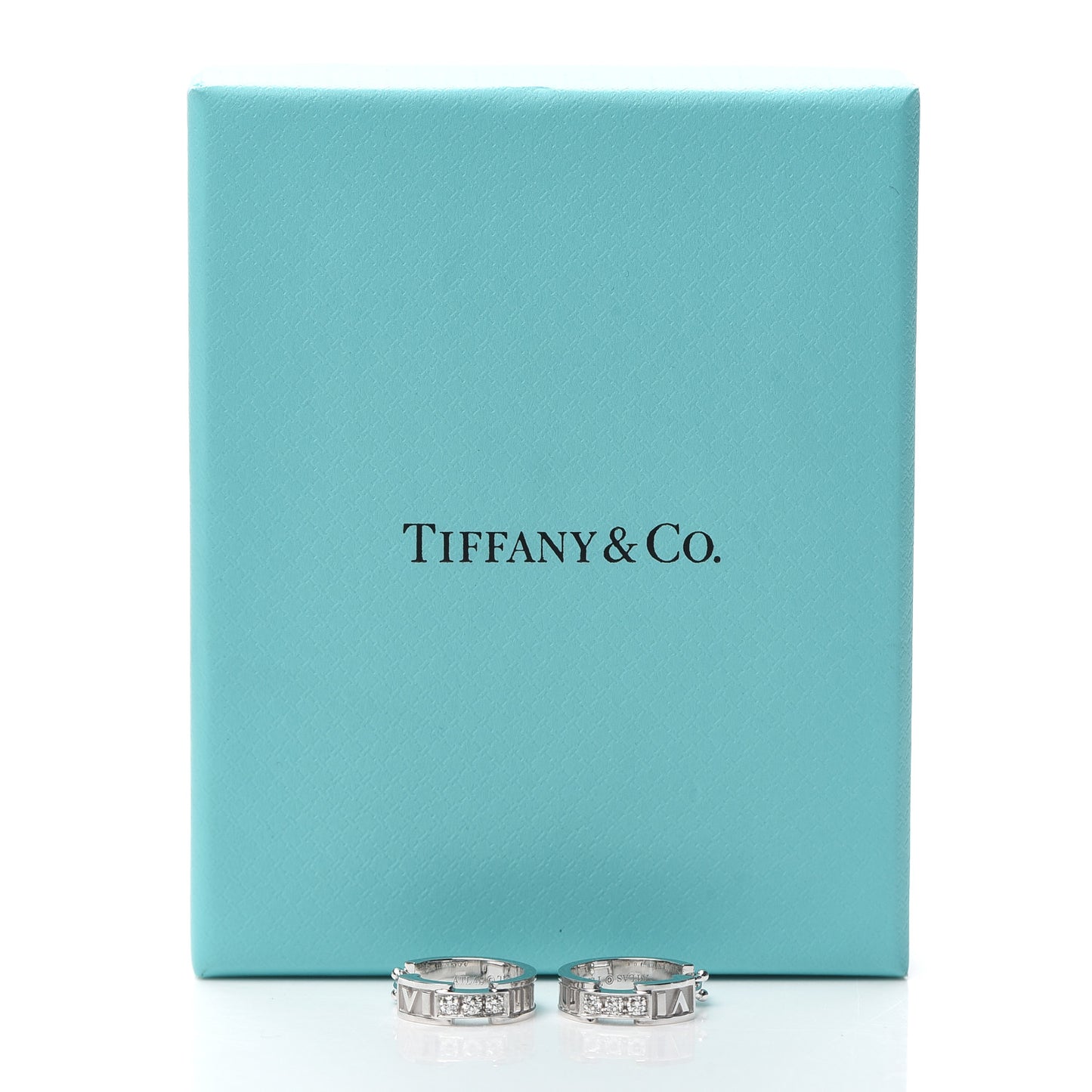 18K White Gold Diamond Atlas Hoop Earrings