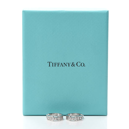 Tiffany 18K White Gold Diamond Atlas Hoop Earrings 5 of 5