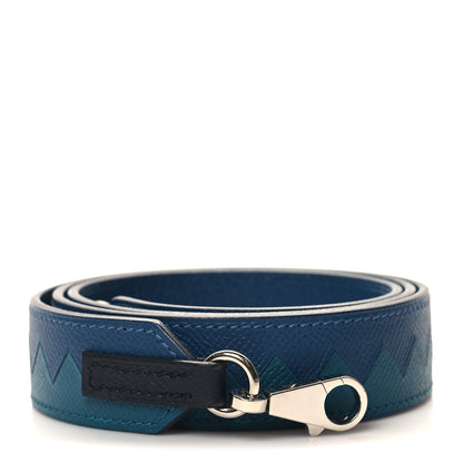 Hermes Epsom 30mm Tressage Au Galop Shoulder Strap Deep Blue Vert Bosphore 1 of 5