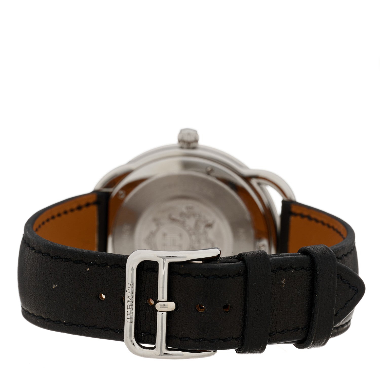 Hermes Stainless Steel Barenia 40mm Arceau Quartz Watch Noir 3 of 5