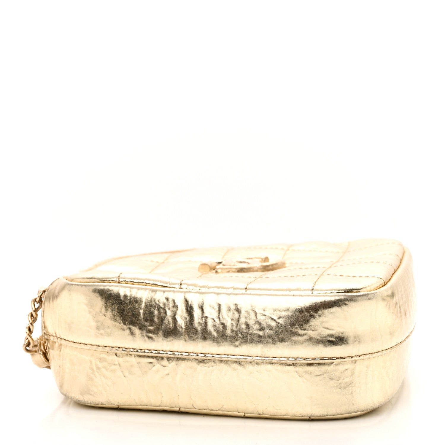 Chanel Hammered Metallic Calfskin Quilted Diamond Bag Gold 4 of 11