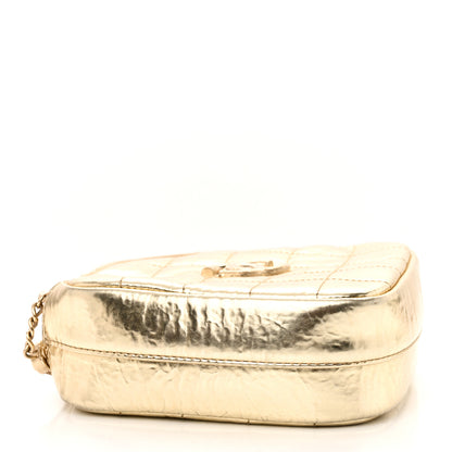 Chanel Hammered Metallic Calfskin Quilted Diamond Bag Gold 4 of 11
